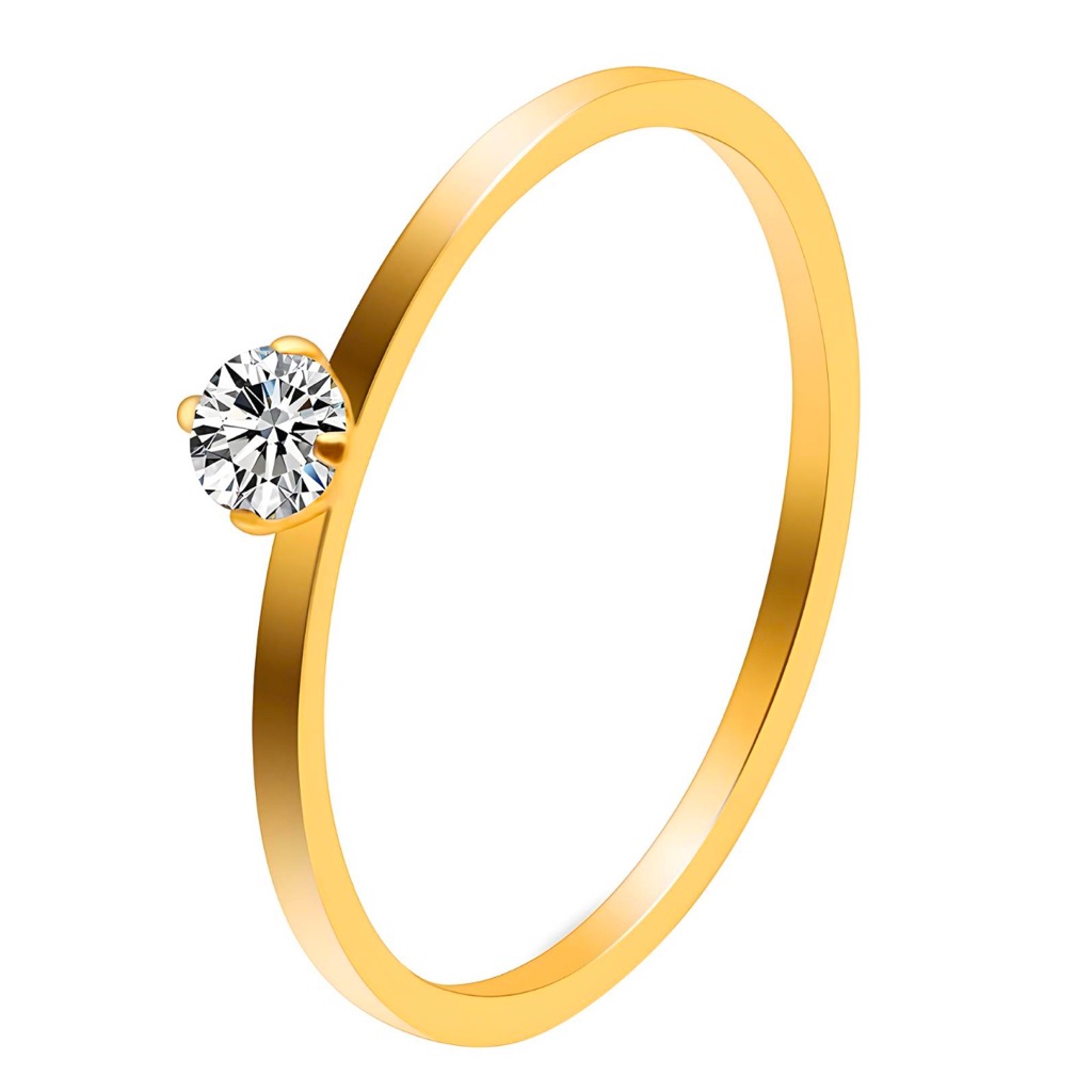 Elegant Gold Ring With Dazzling Stone